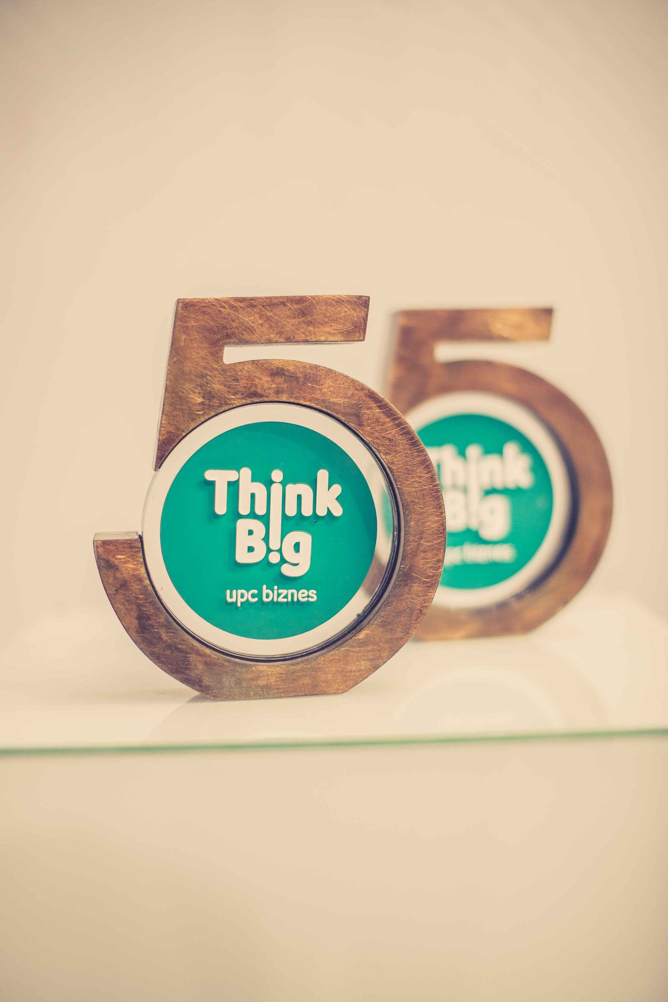 Custom Think Big award designed for UPC Biznes