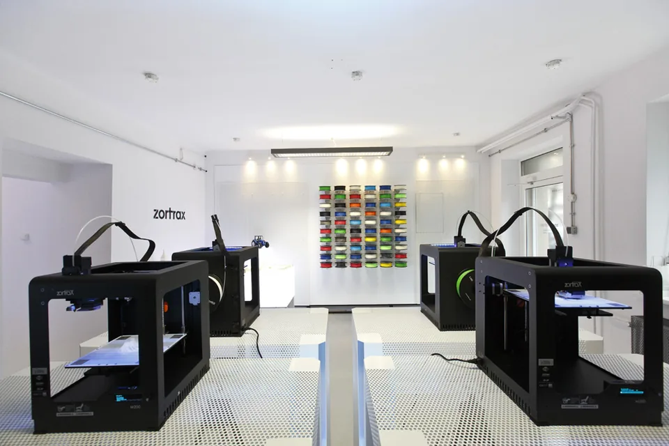 Zortrax showroom with 3D printers
