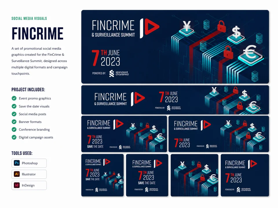 FinCrime and Surveillance Summit social media campaign visuals